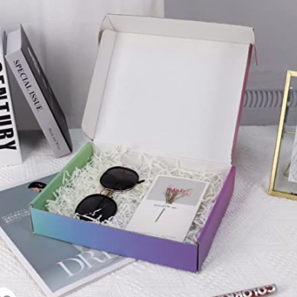 Pack of 3 (10x8x2 Inch) Cardboard color gradient multipurpose boxes - Picture 2 of 15